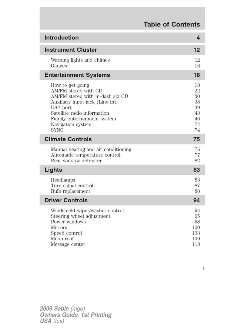 Mercury 2009 Sable owner's guide