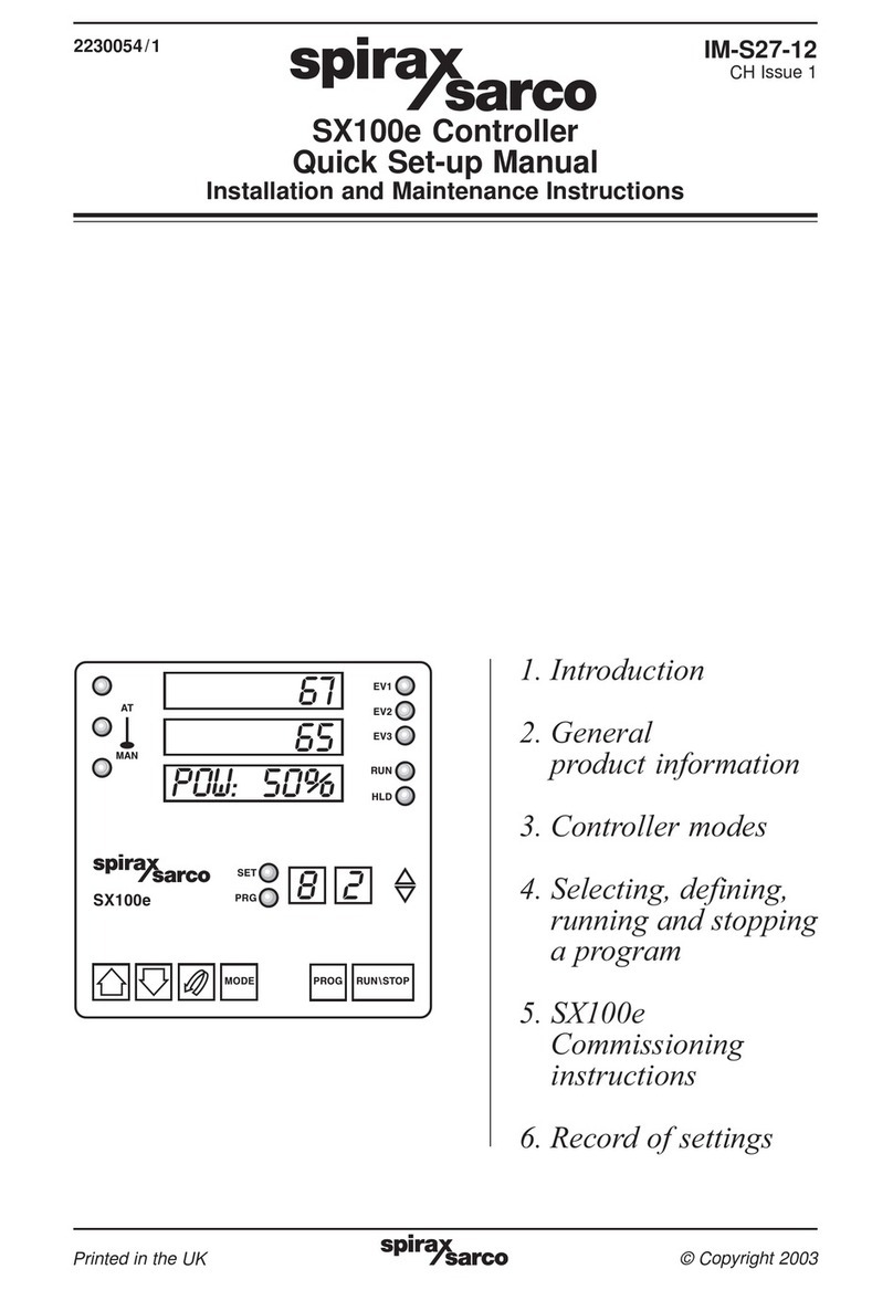 Spirax Sarco SX100e Quick setup manual
