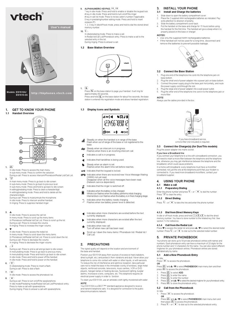 V-tech ES1510A user manual