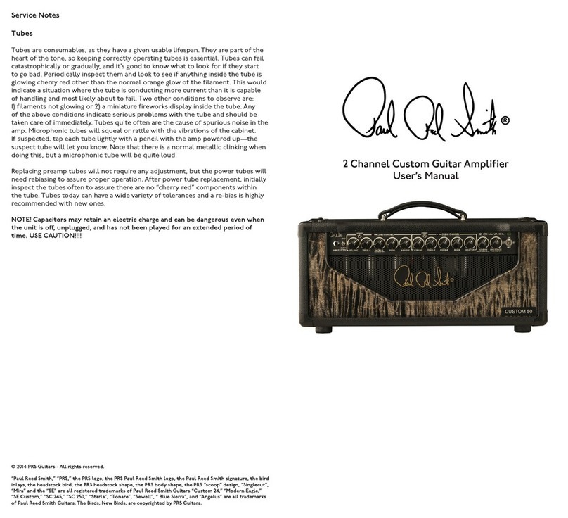 PRS Guitars Custom 50 user manual