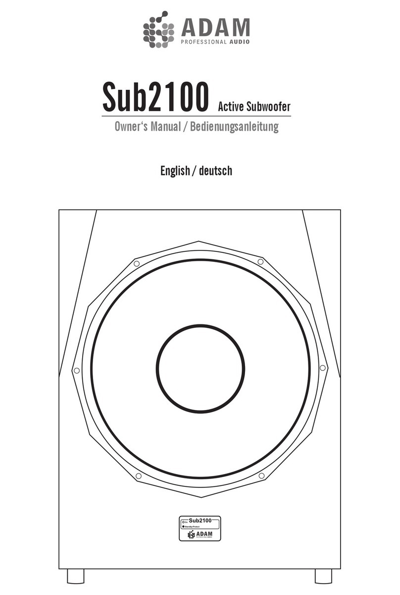 Adam Sub2100 User manual