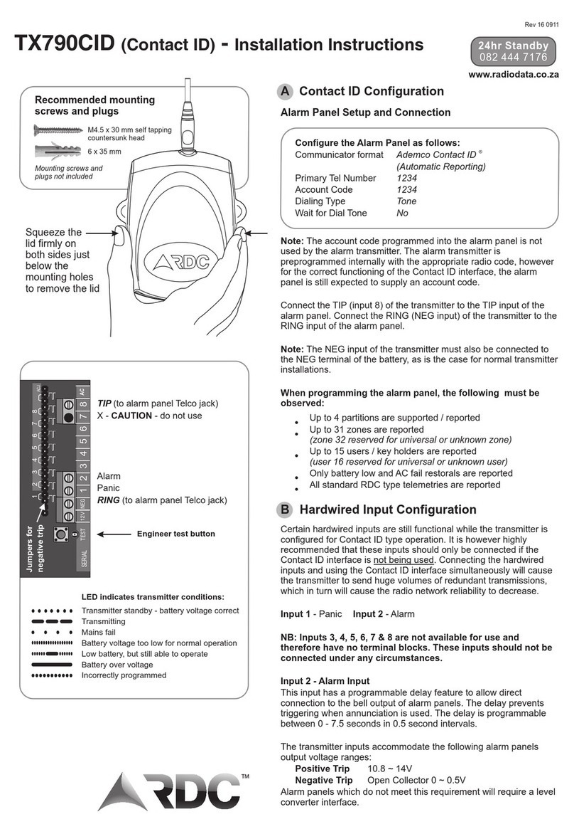 RDC TX790CID installation instructions