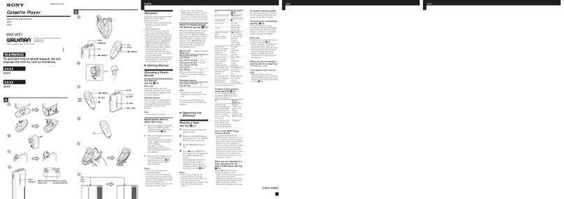 Sony Walkman WM-WE1 User manual