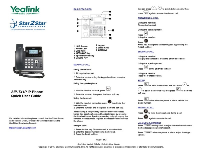 Yealink Yealink SIP-T41P Instruction manual