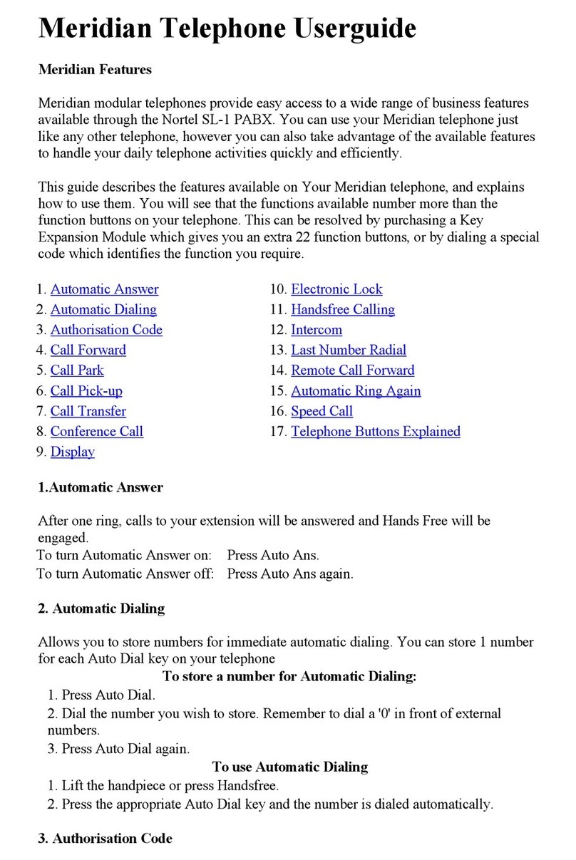 Nortel Meridian SL-1 user guide