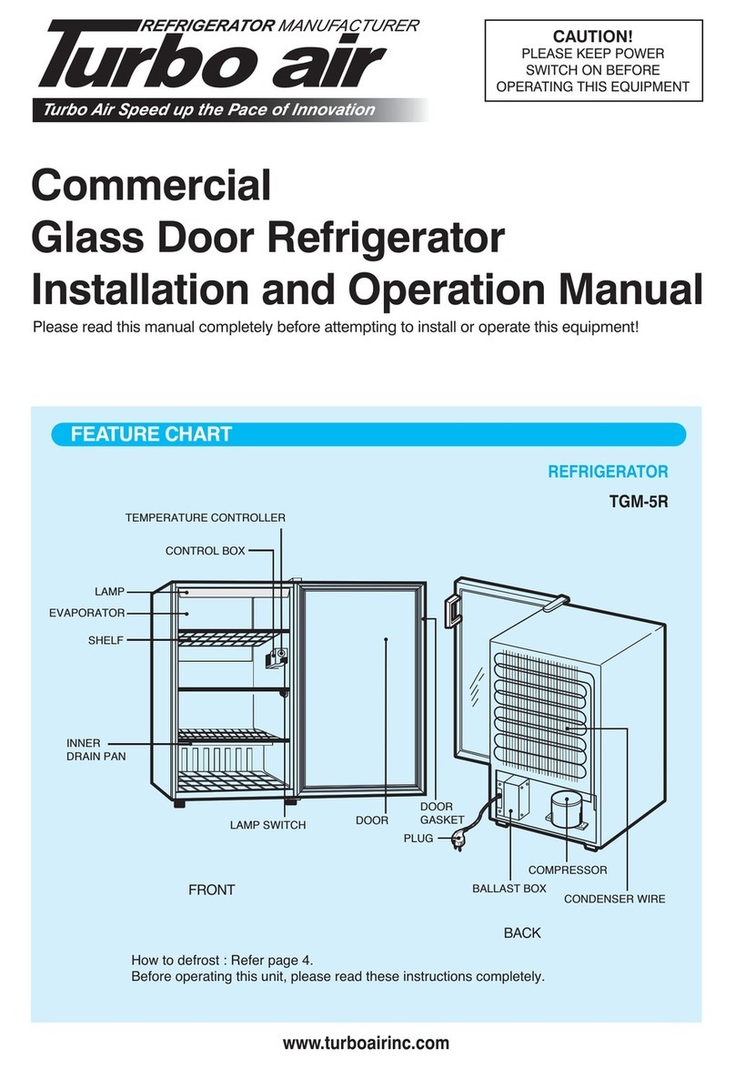 Turboair TGM-5R Installation and operation manual