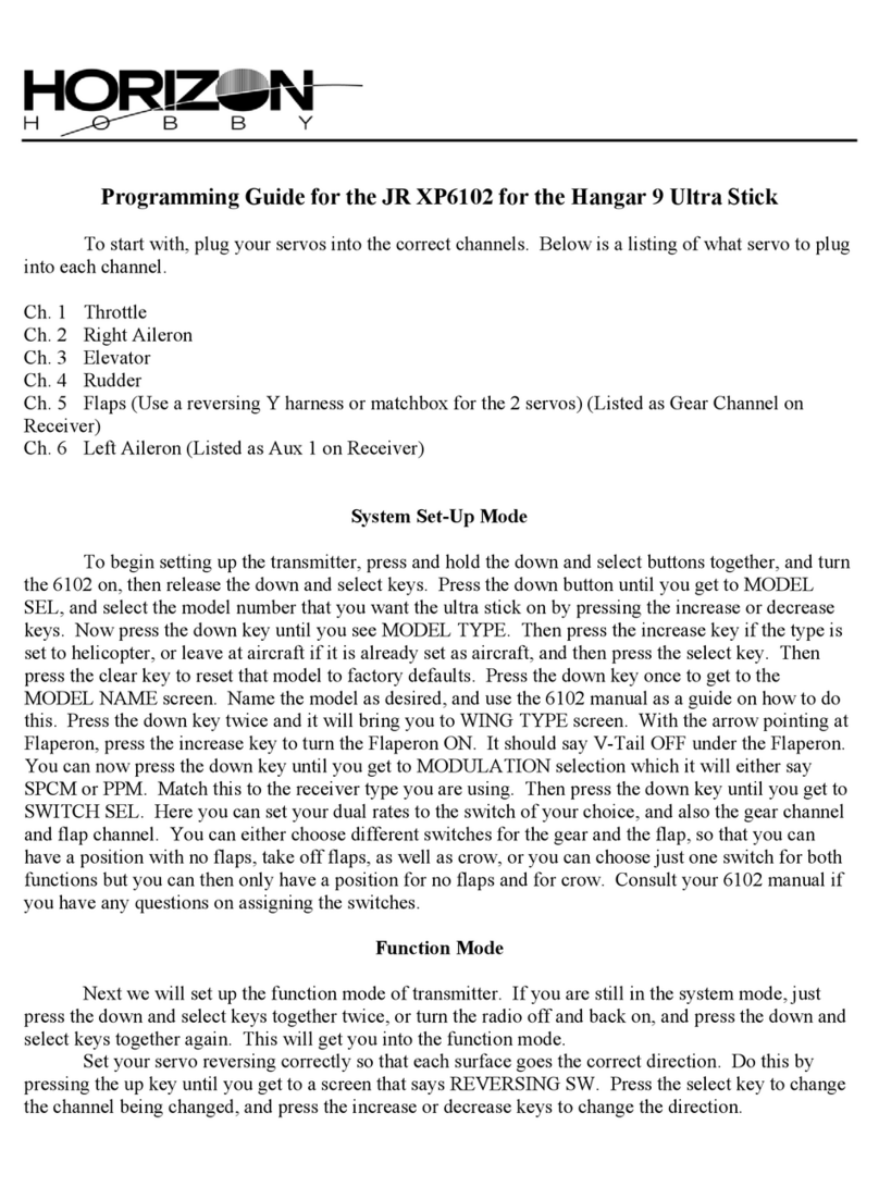 Horizon Hobby JR XP6102 Programming guide Horizon Hobby JR XP6102 Programming guide