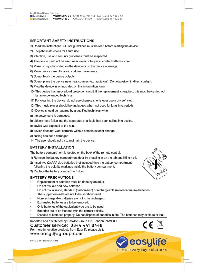 Easylife EL6173 instruction manual