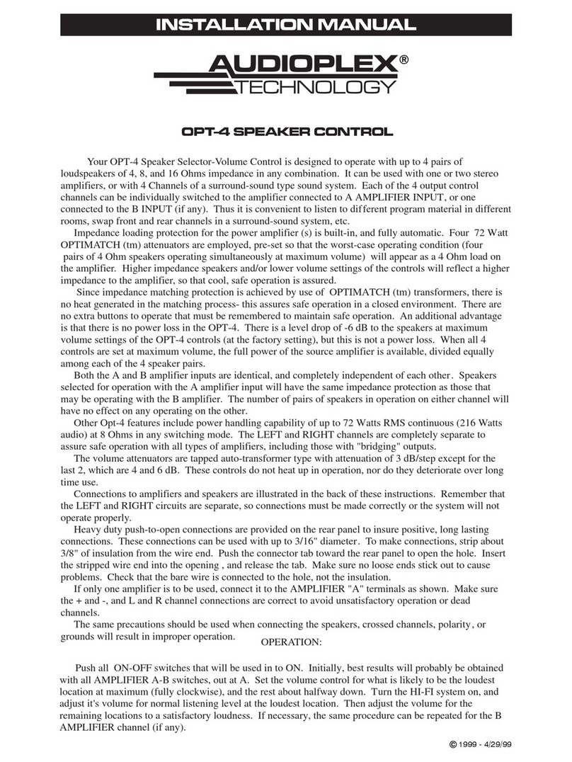 Audioplex OPT-4 installation manual