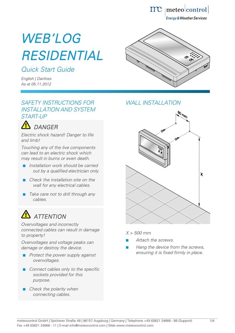 Meteo Control WEB’LOG RESIDENTIAL quick start guide