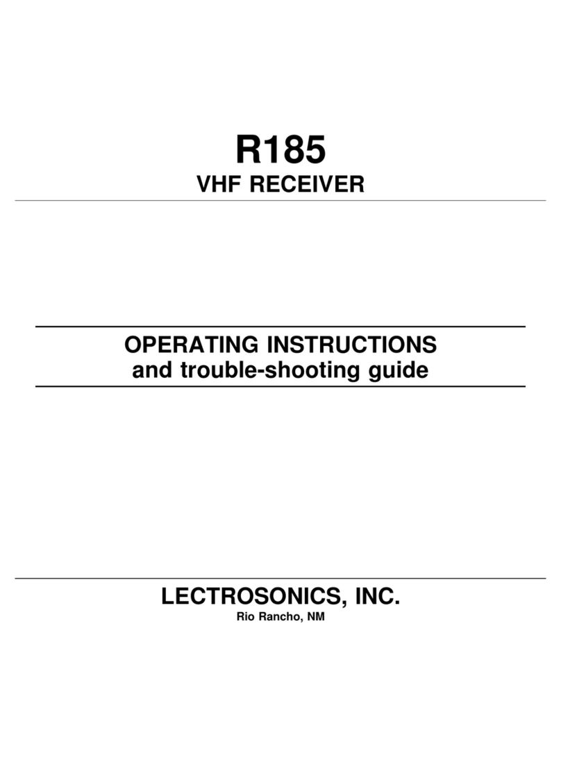 Lectrosonics R185 Operating instructions and troubleshooting guide Lectrosonics R185 Operating instructions and troubleshooting guide