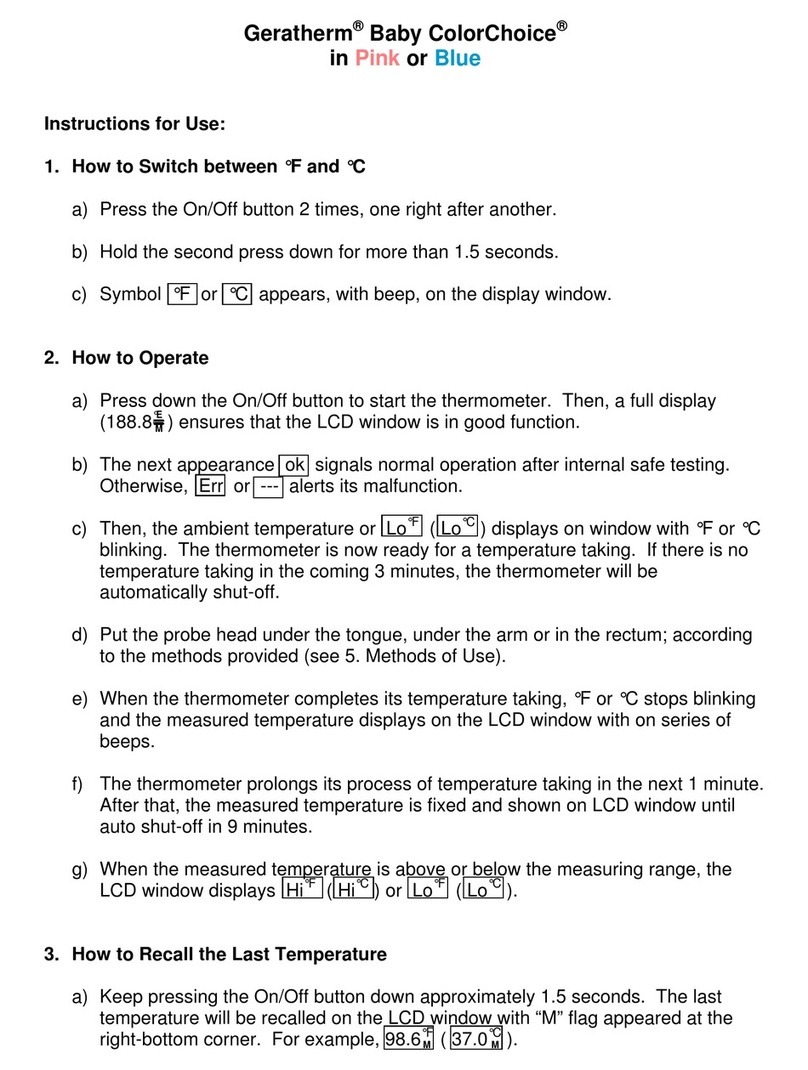 GERATHERM Baby ColorChoice Pink User manual