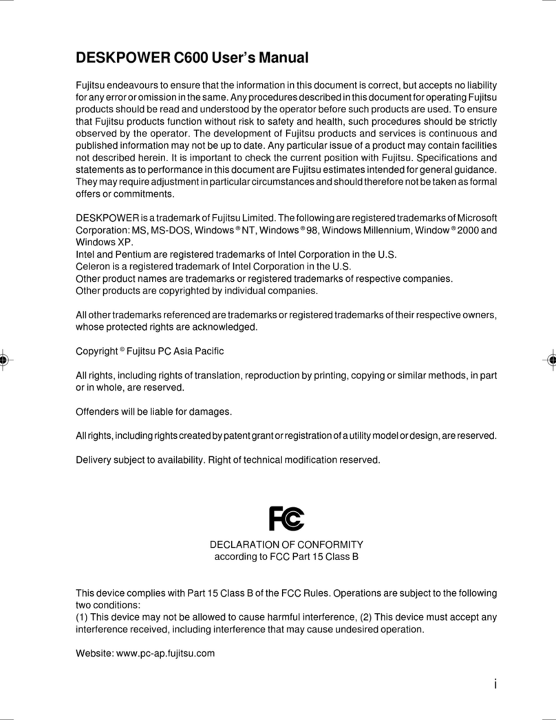 Fujitsu DESKPOWER C600 Series user manual
