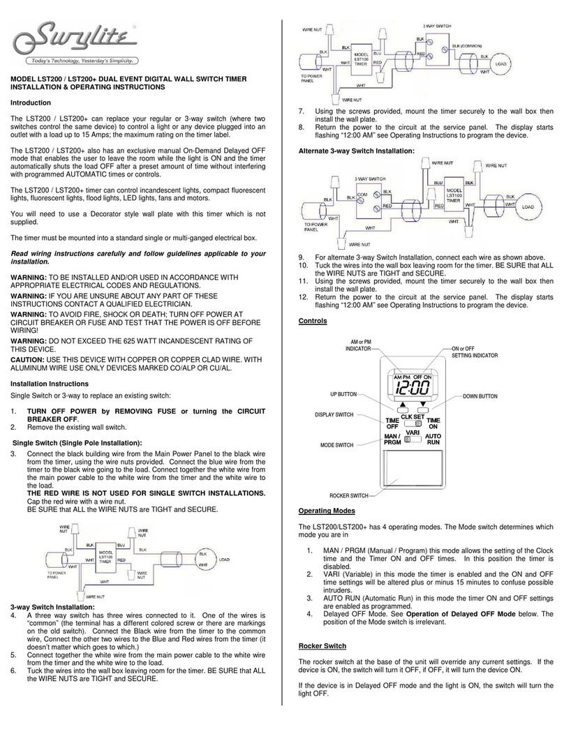 Swylite LST200 Installation & operating instructions