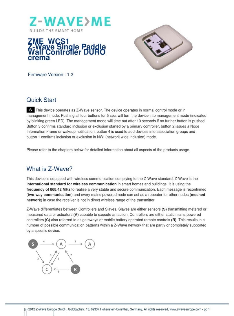 Z-Wave ZME WCS1 User manual