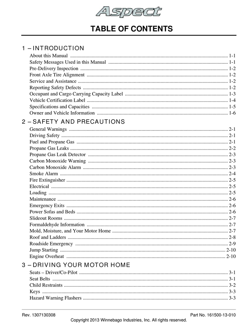 Winnebago Aspect Operator's manual
