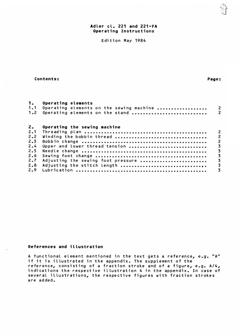 Adler 221 User manual