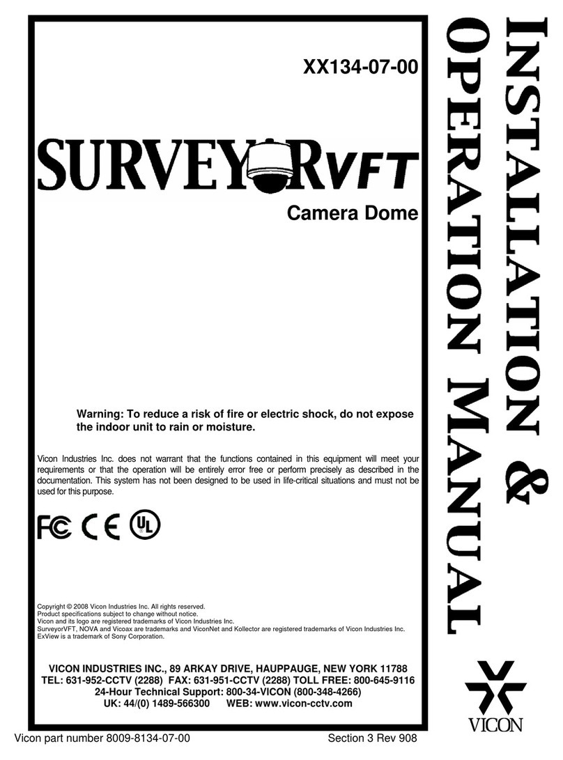 Vicon SVFT-C22 Installation and operation manual Vicon SVFT-C22 Installation and operation manual