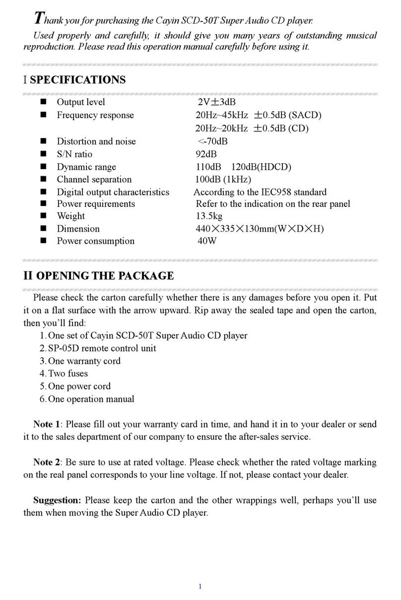 Cayin SCD-50T User manual