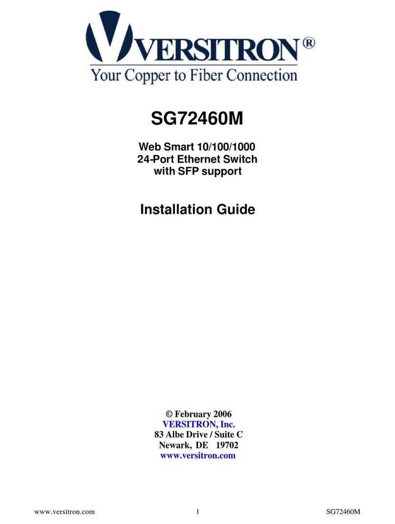 Versitron SG72460M installation guide Versitron SG72460M installation guide