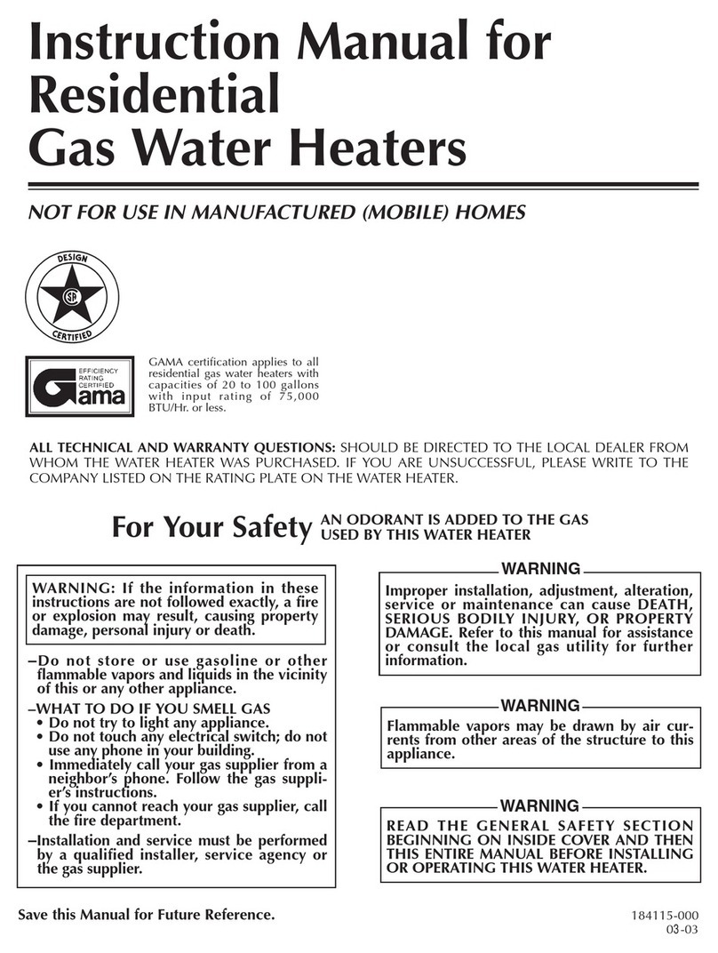 Apollo Hydroheat A650YRRTL5 instruction manual