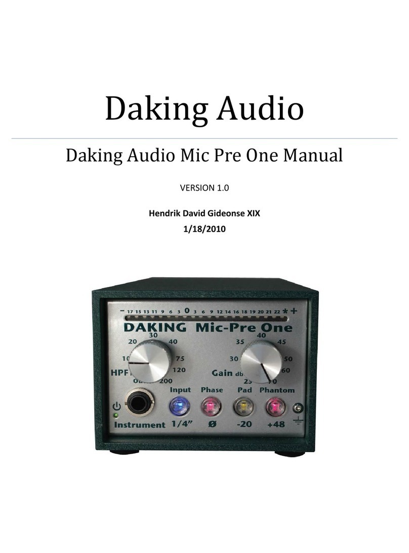 Daking Audio Mic Pre One Manual guide