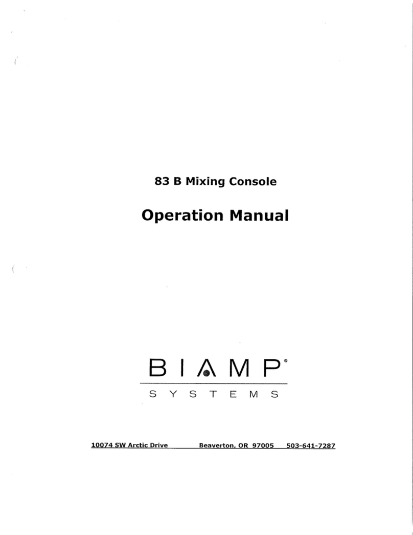 Biamp 83 B Series Operation manual