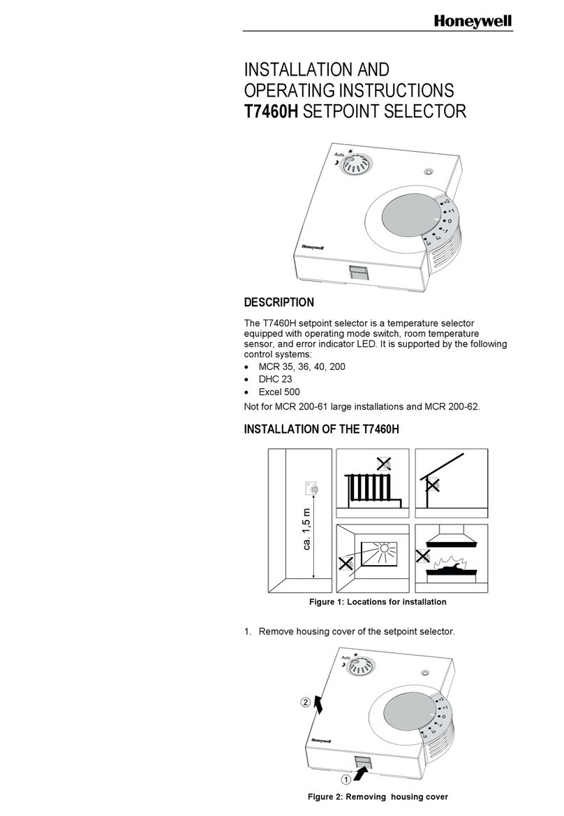 Honeywell T7460H Installation and operating instructions