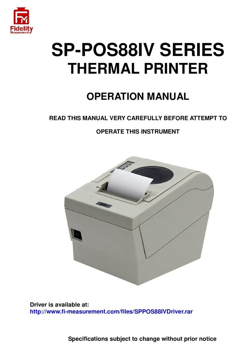 Fidelity Electronics SP-POS88IV SERIES Operation manual
