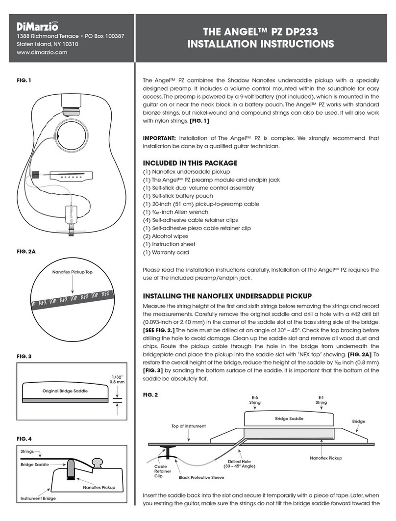 DiMarzio ANGEL PZ DP233 installation instructions DiMarzio ANGEL PZ DP233 installation instructions