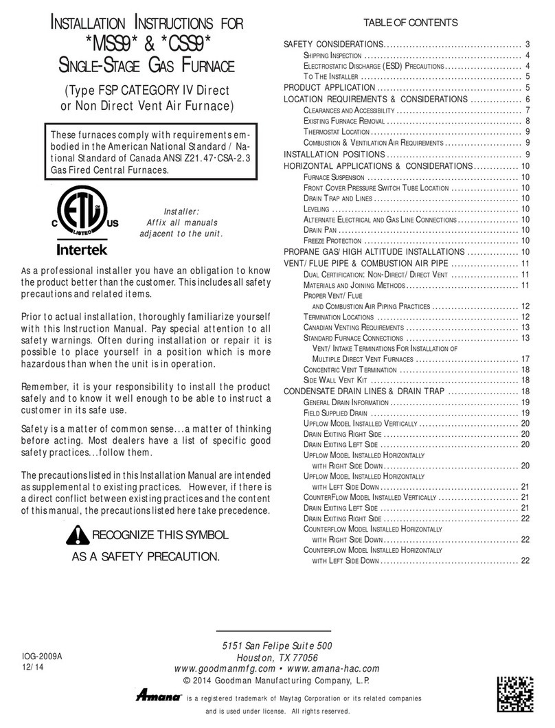 Amana MSS9 User manual