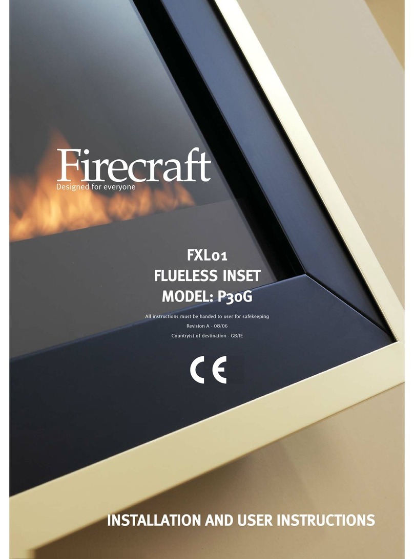 Firecraft P30G FXL01 Installation and user instructions Firecraft P30G FXL01 Installation and user instructions