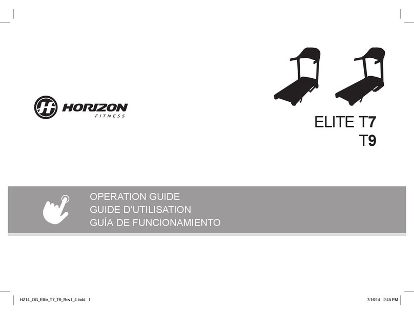 Horizon Fitness ELITE T7 Operation guide