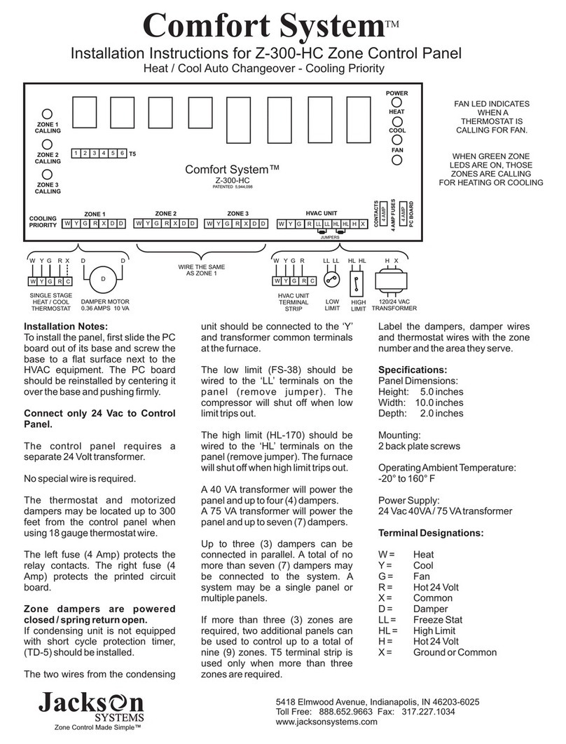 Jackson Systems Comfort System Z-300-HC User manual