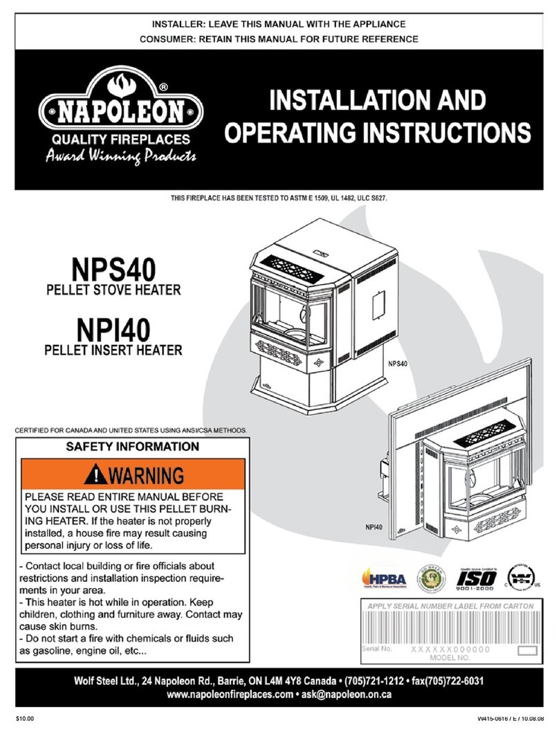 Napoleon Auburn NPS40 Installation and operating insctructions Napoleon Auburn NPS40 Installation and operating insctructions