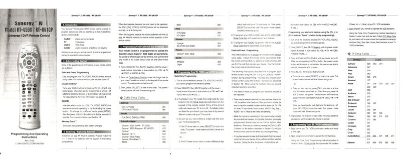 Contec Synergy IV RT-U59C Programming & operating manual Contec Synergy IV RT-U59C Programming & operating manual