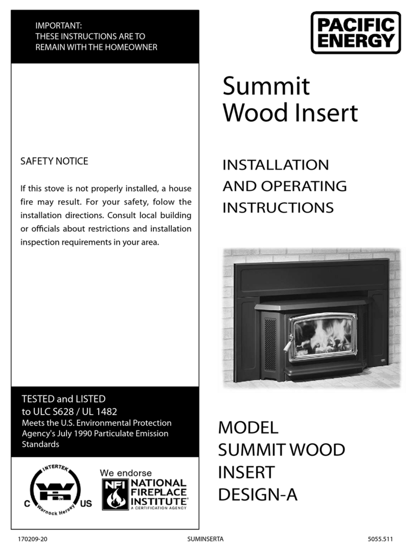 Pacific energy SUMMIT WOOD INSERT DESIGN-A Installation and operating instructions