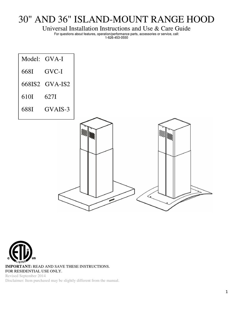 Sears GVA-I Installation Instructions and Use & Care Guide