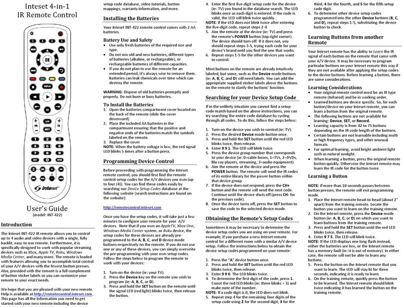 Inteset INT-422 user guide