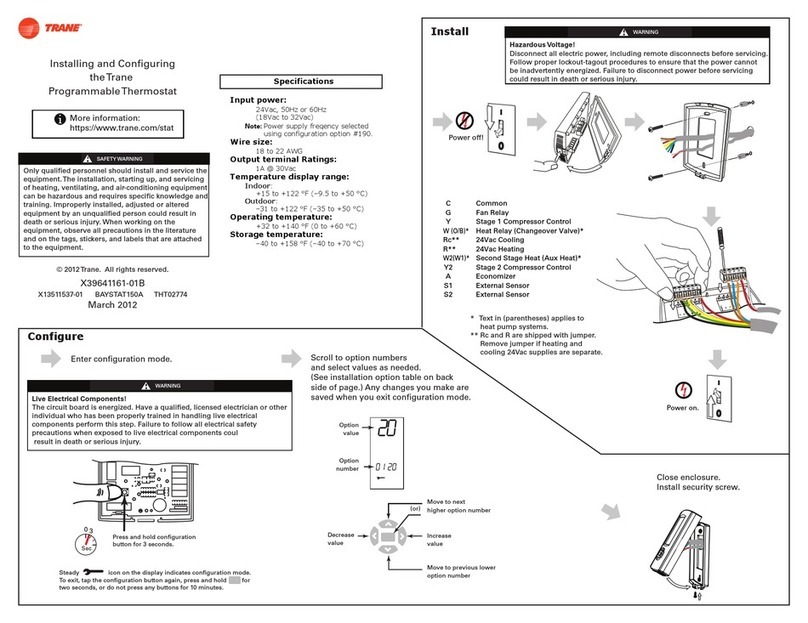 Trane X39641161-01B Operator's manual
