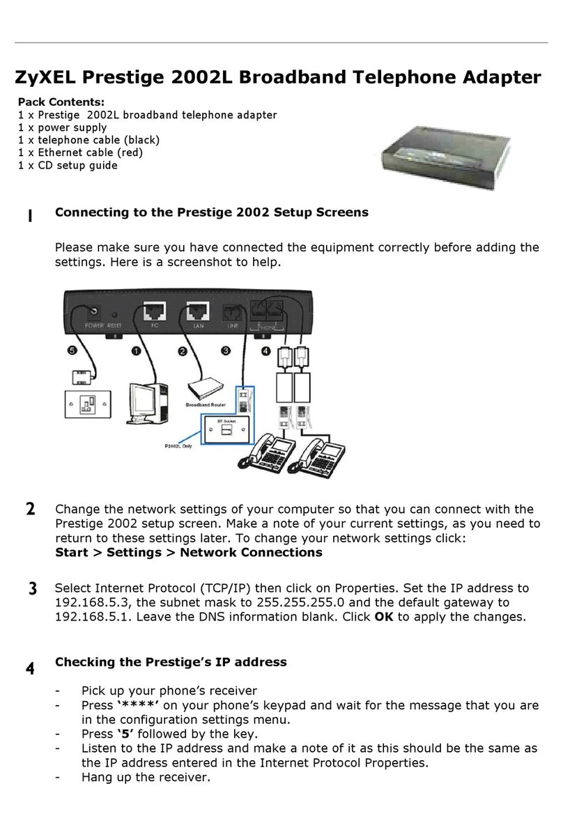 ZyXEL Communications Prestige 2002L Quick setup guide
