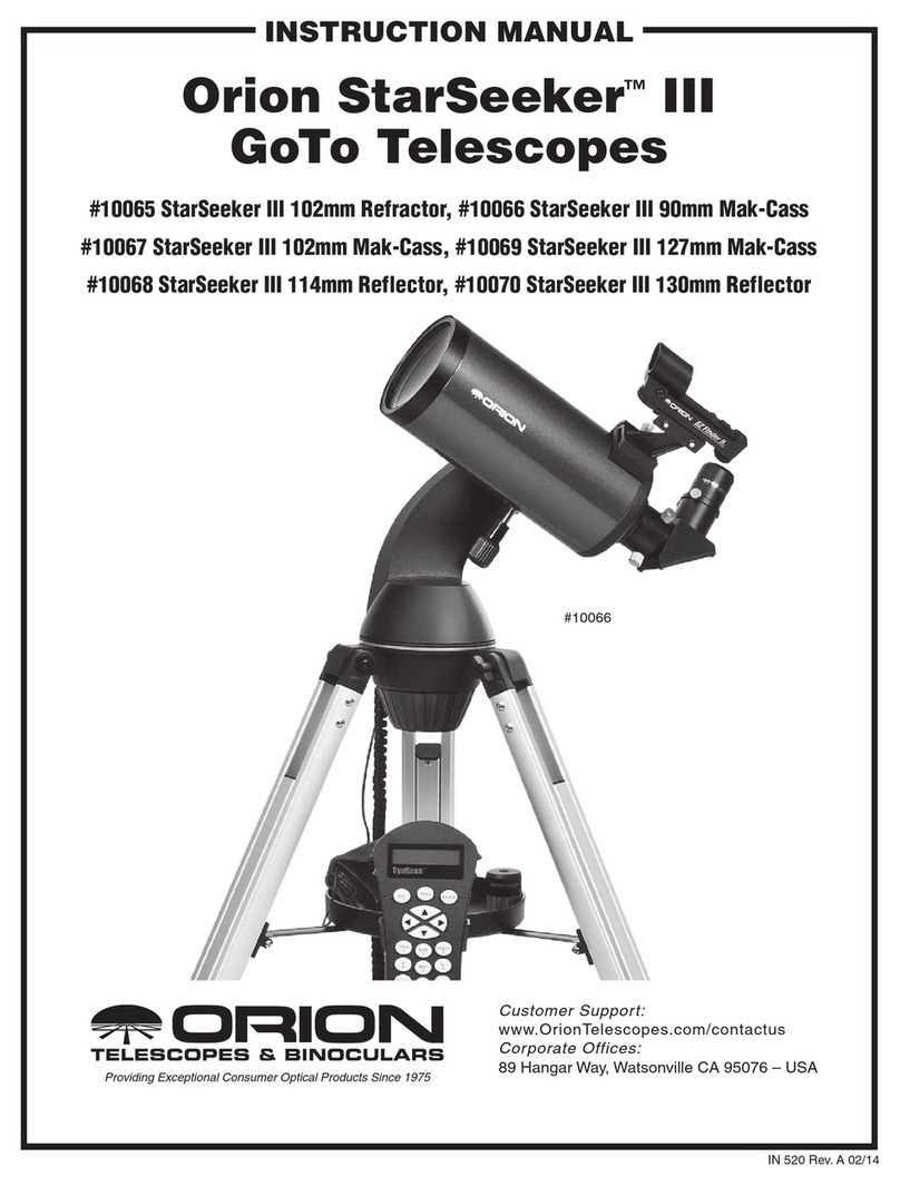 Orion 10067 StarSeeker III 102mm Mak-Cass GoTo User manual