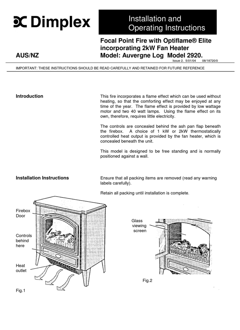 Dimplex Auvergne Log 2920 Installation and operating instructions Dimplex Auvergne Log 2920 Installation and operating instructions
