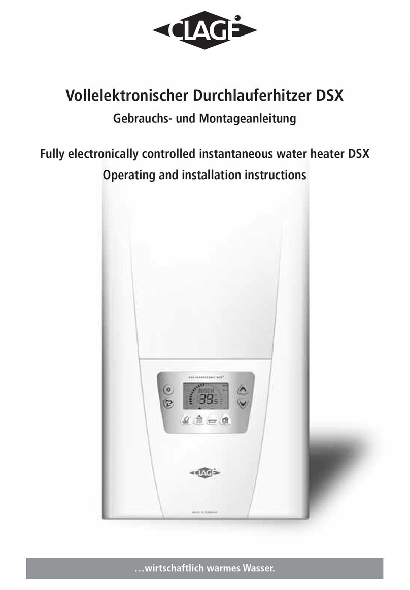 clage DSX Operating and installation instructions
