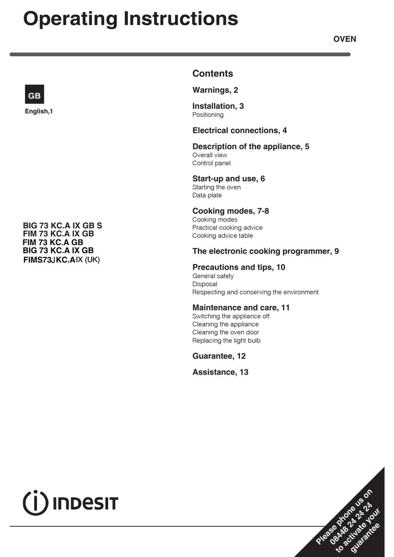 Indesit BIG 73 KC.A IX GB S operating instructions