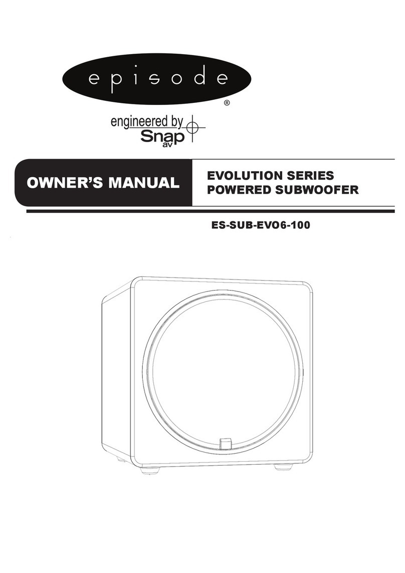 Episode EVOLUTION ES-SUB-EVO6-100 owner's manual