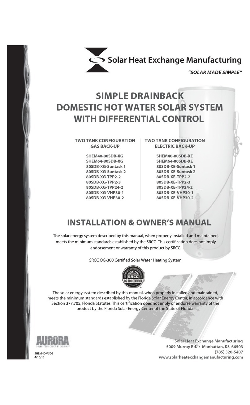 Solar Heat Exchange SHEM40-80SDB-XG Installation and owner's guide