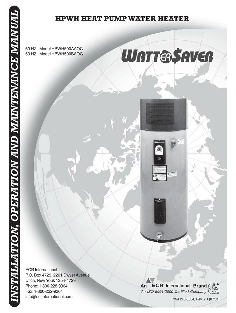 Watter Saver HPWH500AAOC Installation, operation and maintanance manual