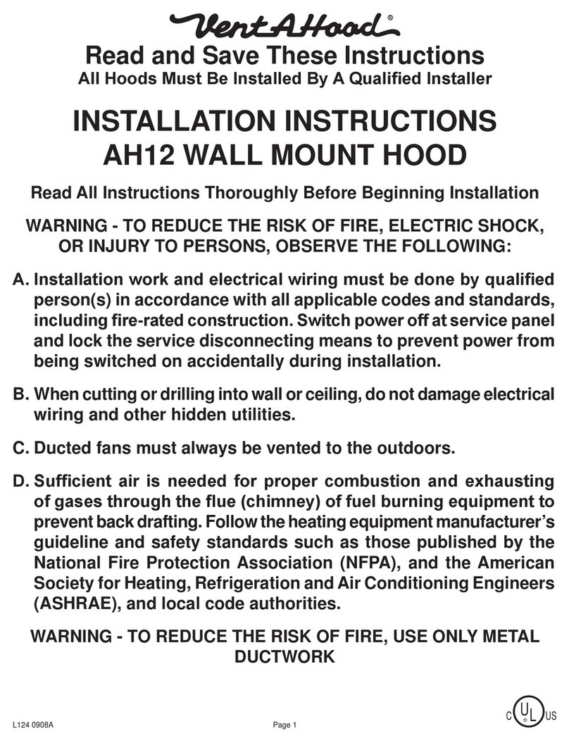 VentAHood AH12 installation instructions VentAHood AH12 installation instructions