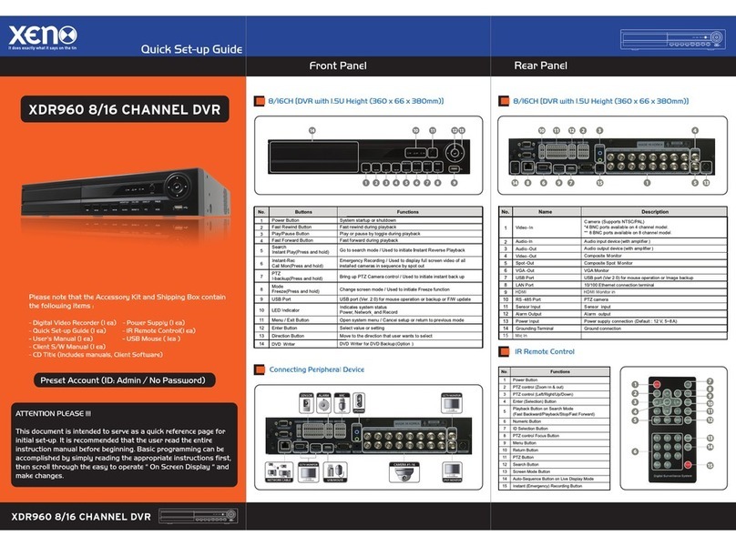 XENO XDR960 16 quick start guide